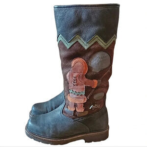 Anfibio Java Nubuck Waterproof Leather Boho Plush Lined  Winter Boots Size 37